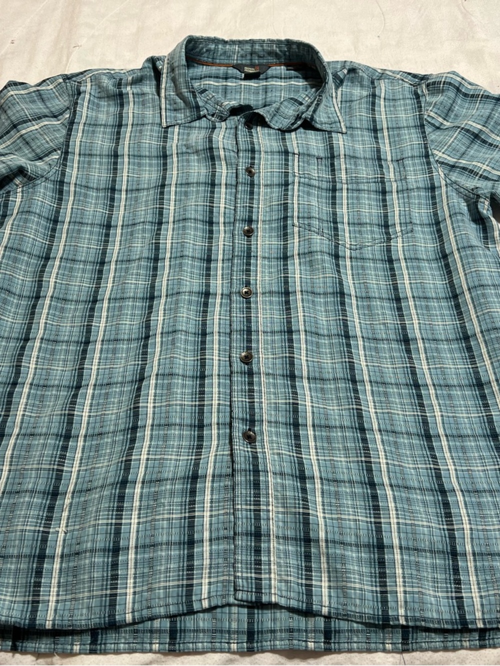 Royal Robbins Teal Plaid Button-Down Shirt